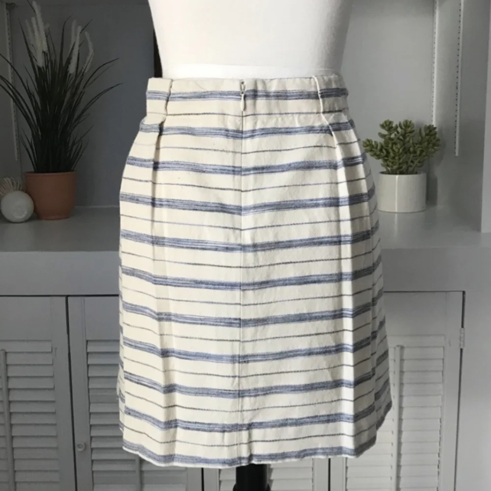 J. Crew Chambray Linen Stripe Paperbag Mini Skirt